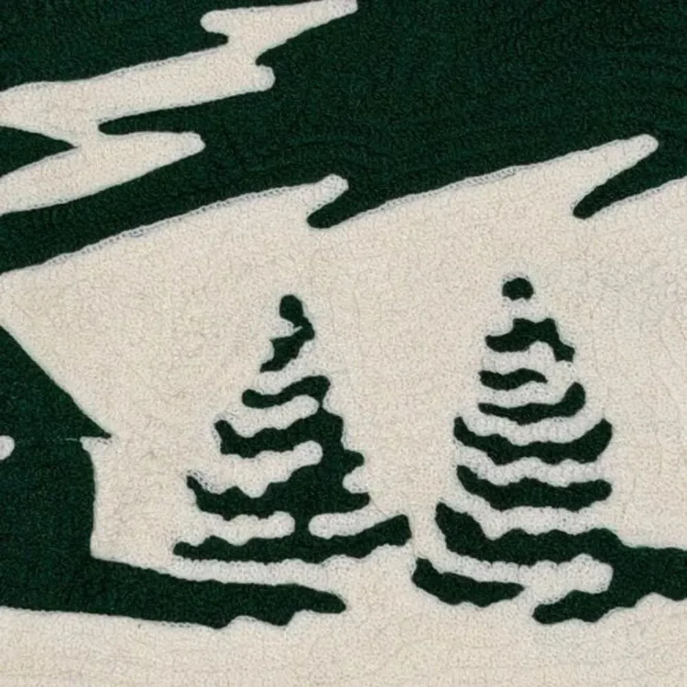 West Elm Snow Tree Scene Embroidered Accent Pillow Case Decor 20X20